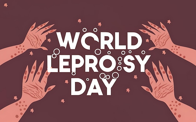 Photo world leprosy day with clipart typography illustration