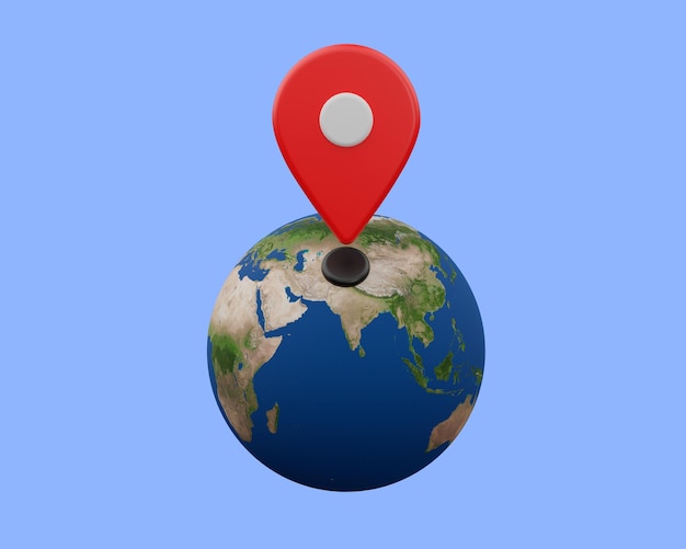 World location icon. 3d rendering