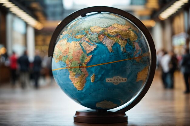 Photo world map 3d travel school concept education child globe happy finance earth smile cre