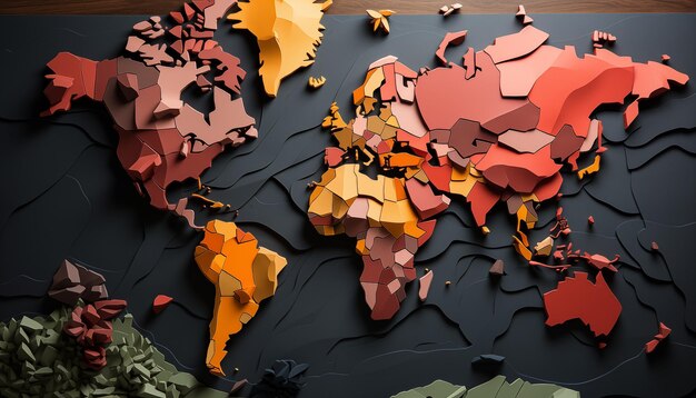 Photo world map abstract background