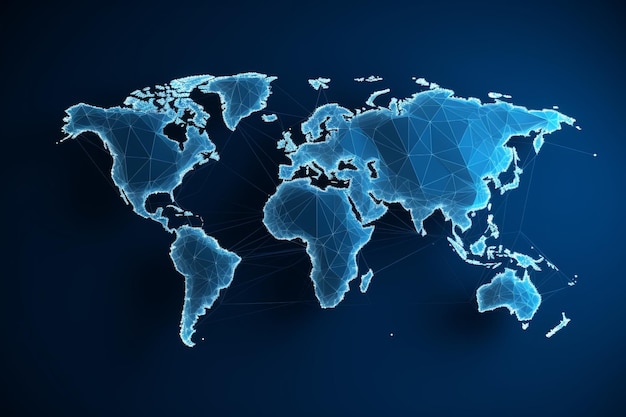 Карта мира концепция интернета и подключения красивая иллюстрация изображение генеративный ИИ