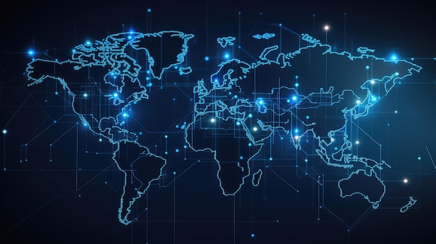 世界地図連携技術 AI生成イメージ