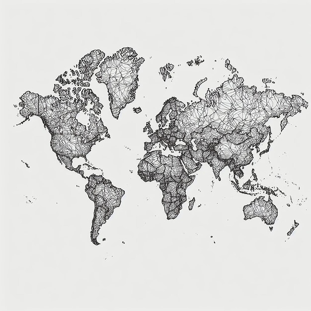 World map creative outline