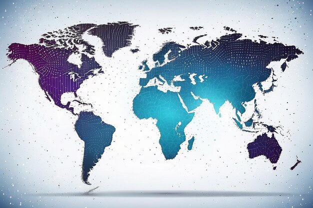 World map in dots against an abstract background stock illustration