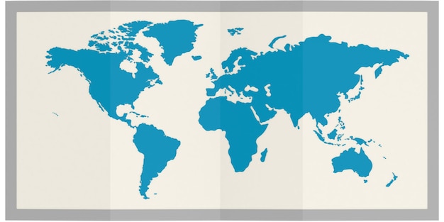 Foto mappa del mondo in cornice isolata