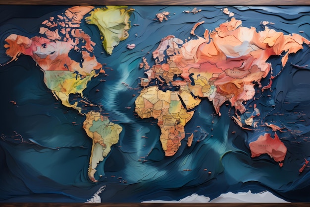 Foto mappa del mondo geografia globale cartografia informativa foto di alta qualità