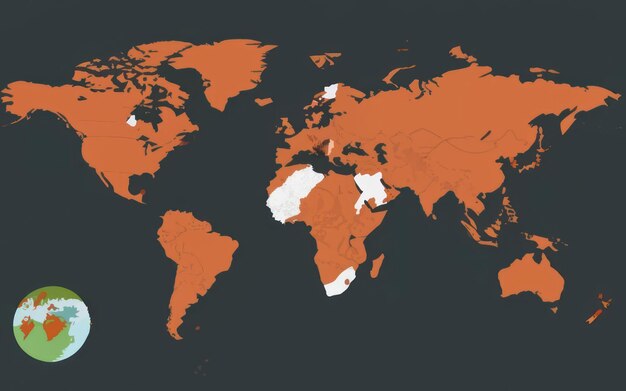 Photo world map global international globalisation concept all countries network