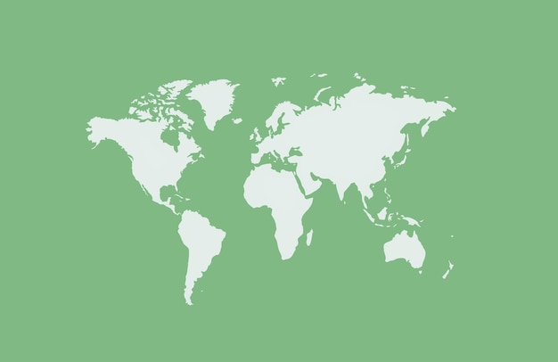 World map green and white gradient color abstract pattern illustration