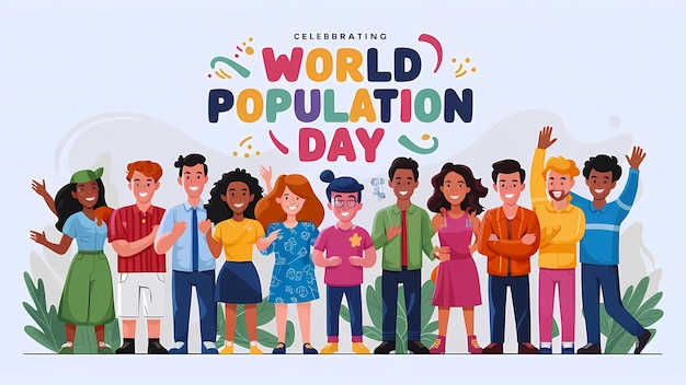 world map made up of many people the world population day