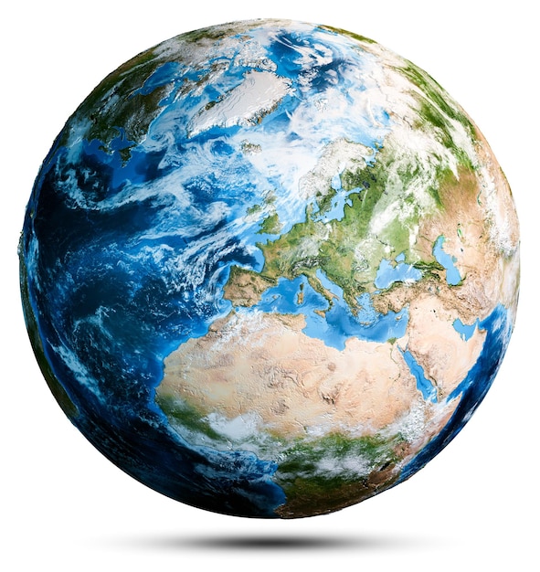 Photo world map planet earth