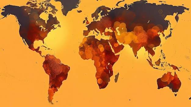 World map pollution background Generative AI