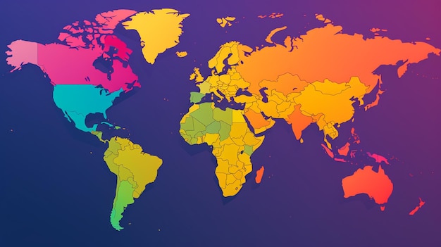 パワーポイントスライドまたは背景デスクトップの世界地図