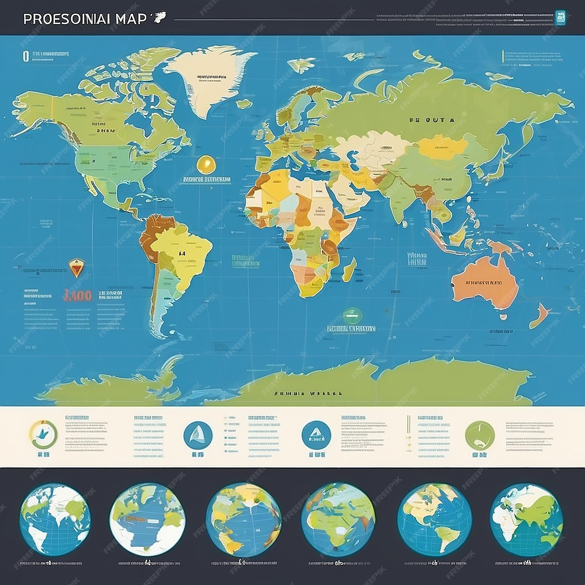 World map professional infographic | Premium AI-generated image