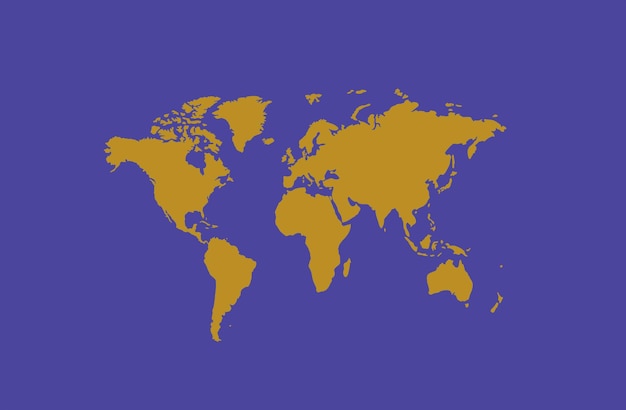 世界地図の紫と金のグラデーション カラーの抽象的なパターンの図