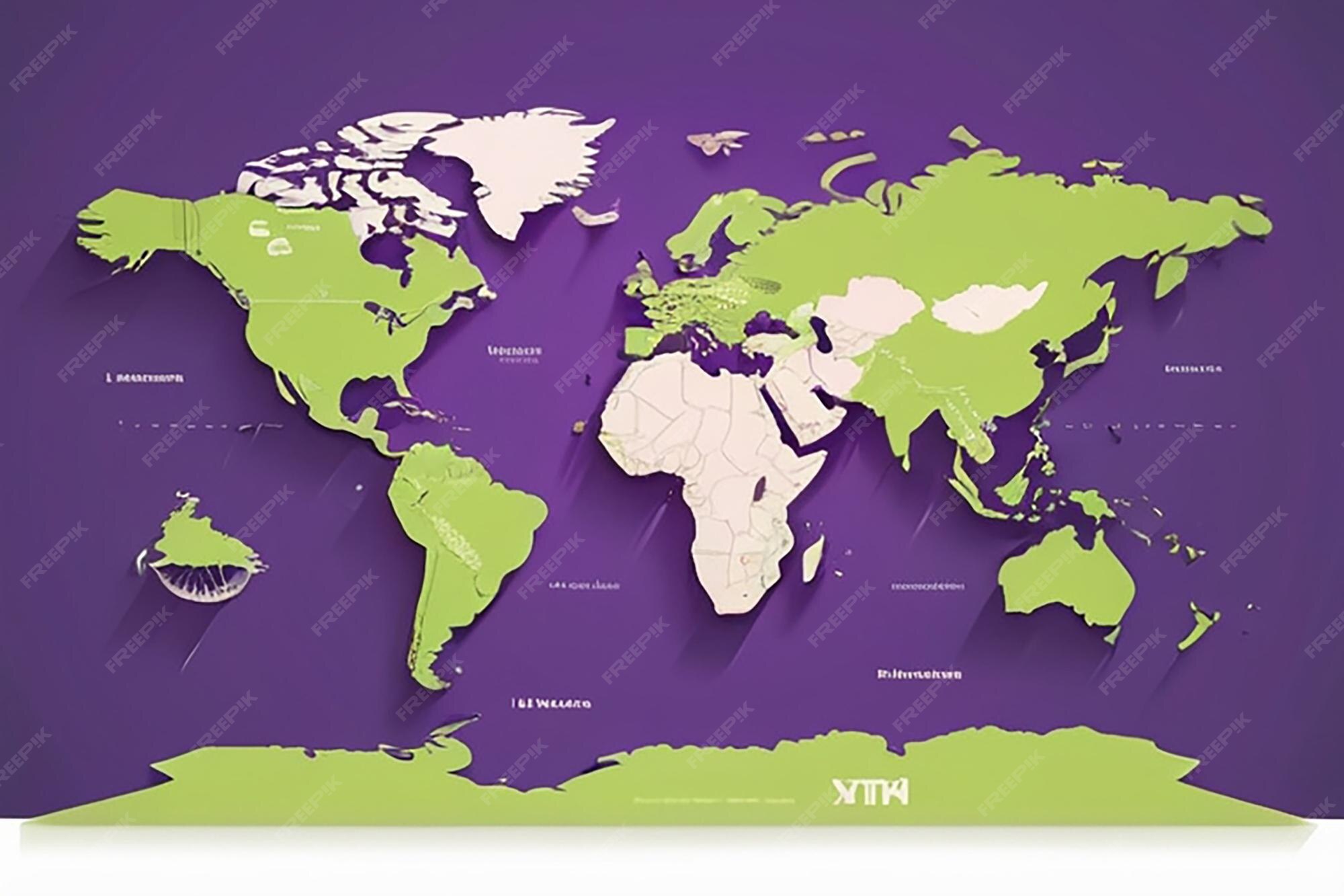 Premium Photo World map vector isolated on white background flat