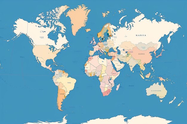 World map with countries borders