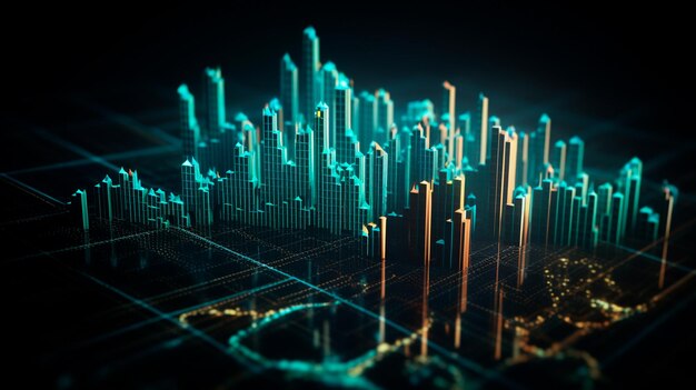 World map with forex chart Generative AI