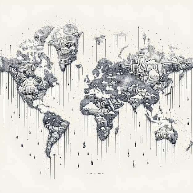 Photo world map with white background