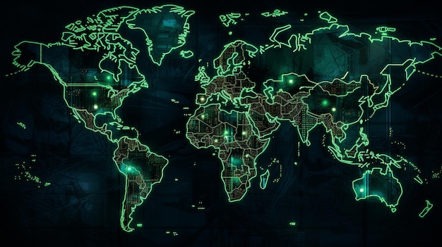 Карта мира со словами «мир» внизу.