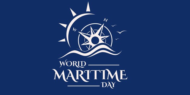 World maritime day background with ships on ocean