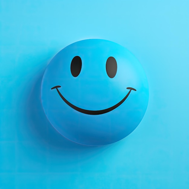 Premium AI Image | World Mental Health Day concept Blue smiley face