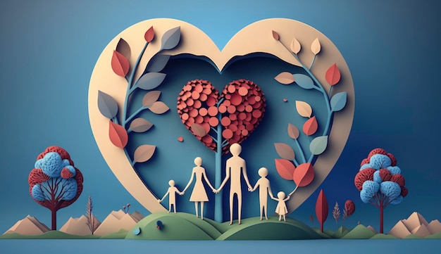Концепция иллюстрации Всемирного дня психического здоровья Всемирный день здоровья Изображения Сердцебиение Стетоскоп Всемирный день здоровья 7 апреля Тема дизайна плаката и баннера 2023 Generate Ai