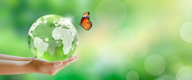 World mental health and World earth day Saving environment and World Ecology Concept