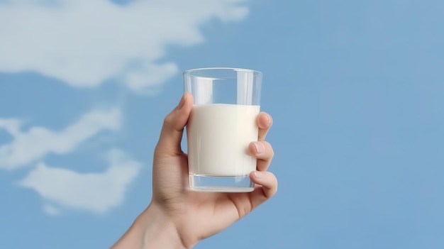 World milk day A glass of milk in hand Generative ai