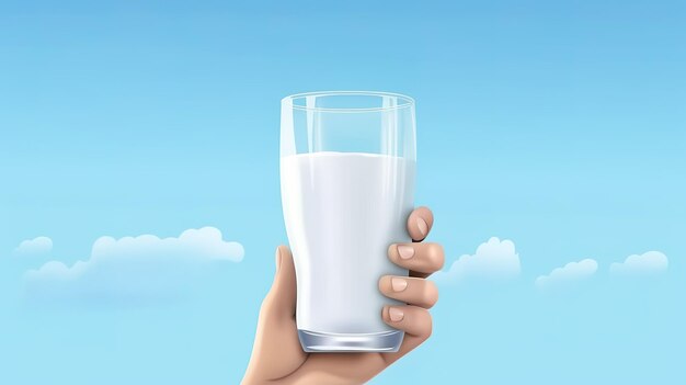 World milk day A glass of milk in hand Generative ai