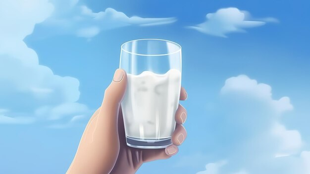 World milk day A glass of milk in hand Generative ai