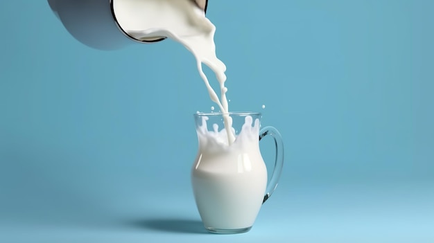 Иллюстрация Всемирного дня молока со стаканом молока Генеративный ИИ