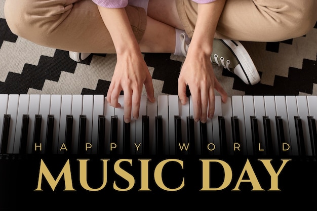 World music day banner collage