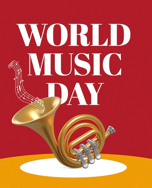 World music day collage design