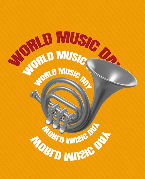 Photo world music day collage design