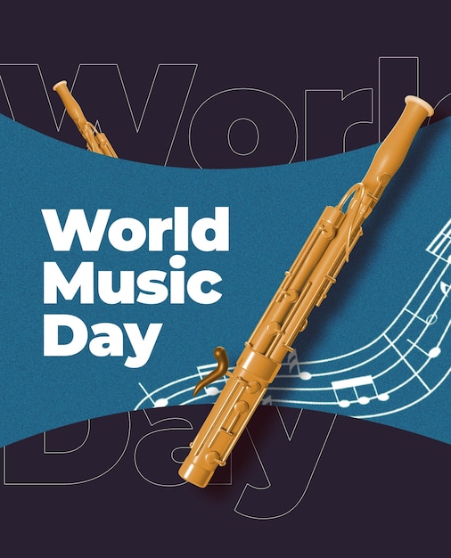 World music day collage design