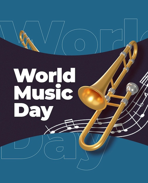 World music day collage design