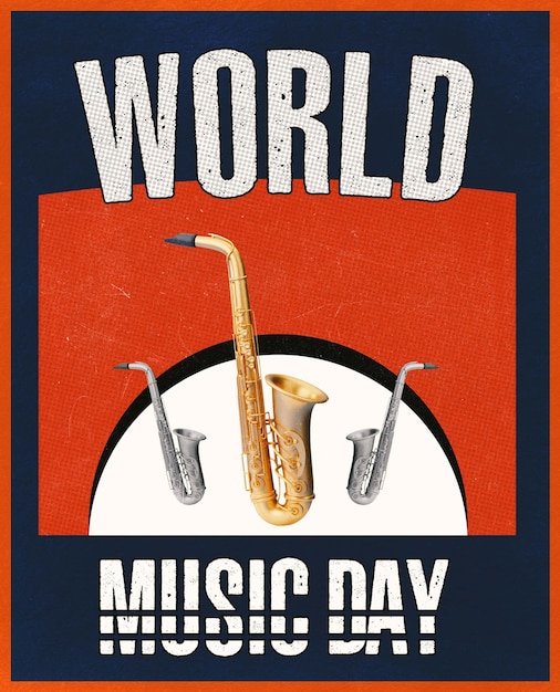 Foto world music day collage design