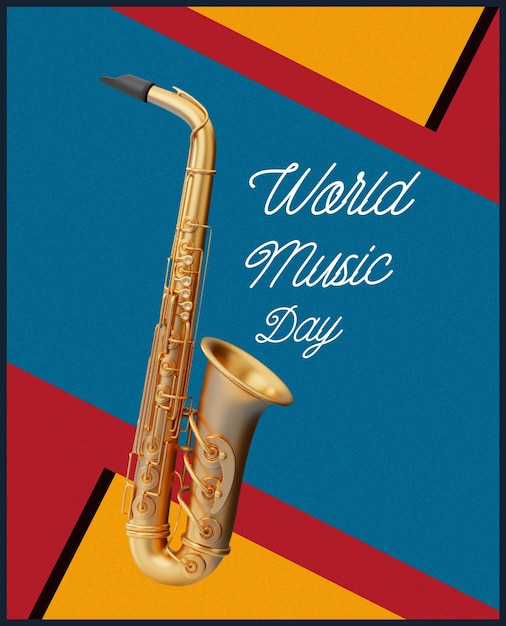 Foto world music day collage design