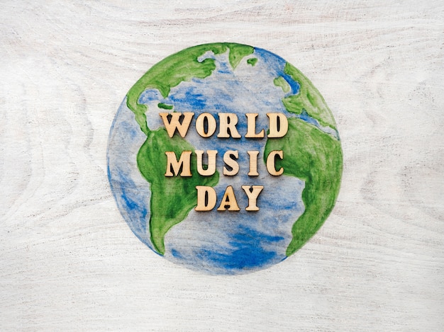 World Music Day. Greeting card. Close up