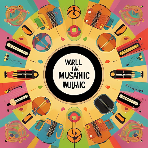 Photo world music day illustration