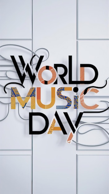 Фото День мировой музыки или международный день музыки плакат дня мировой музыки счастливого всемирного дня музыки