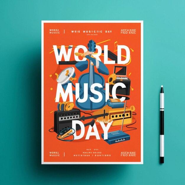 Foto progettazione del poster della giornata mondiale della musica