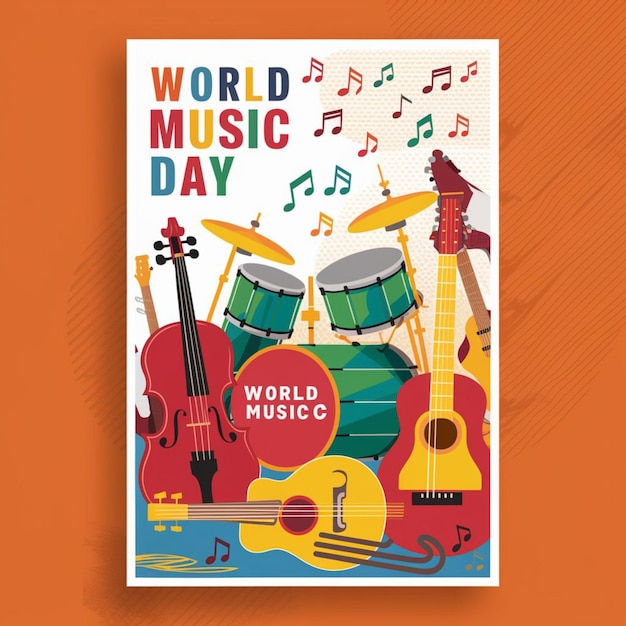 Photo world music day poster design