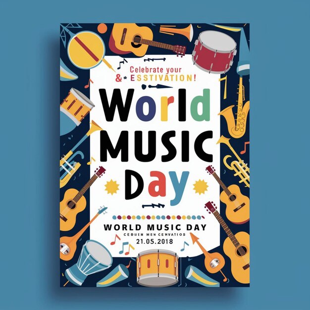 Photo world music day poster design