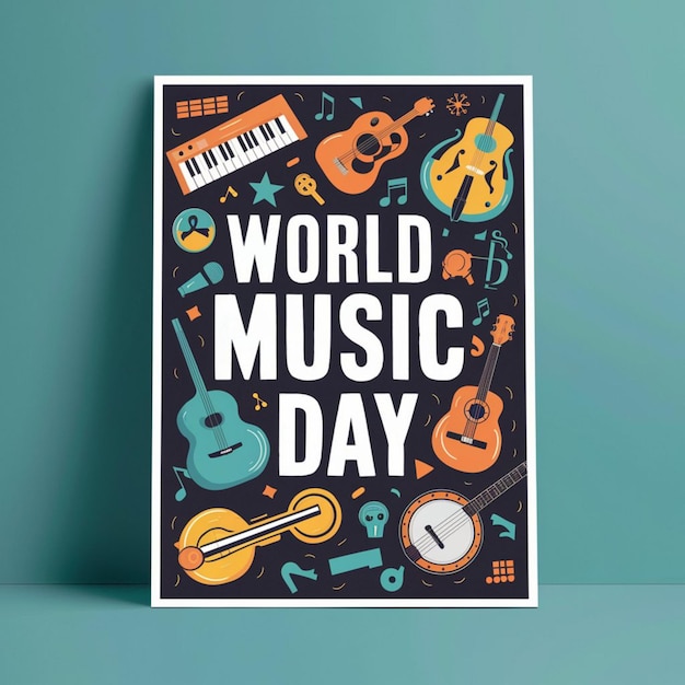 Photo world music day poster design