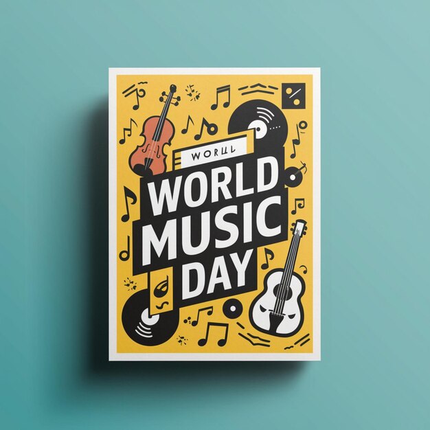 Foto progettazione del poster della giornata mondiale della musica