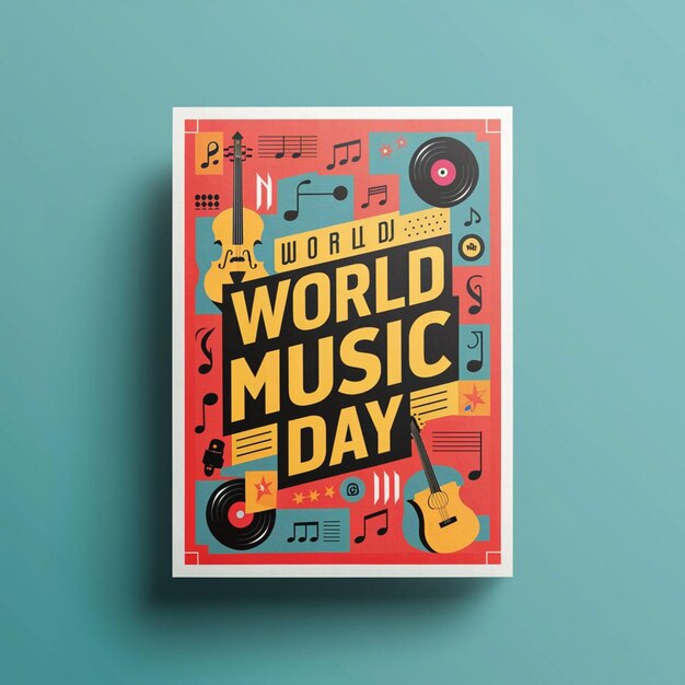 Foto progettazione del poster della giornata mondiale della musica