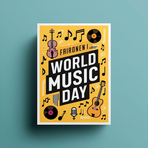 Foto progettazione del poster della giornata mondiale della musica