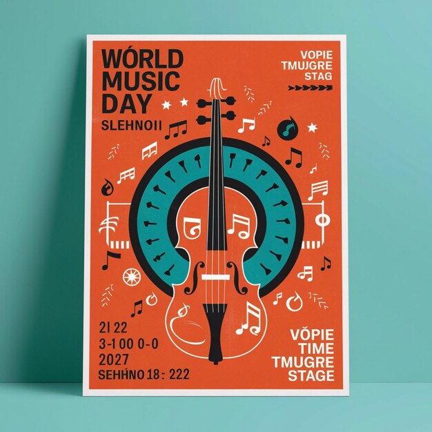 Photo world music day poster design