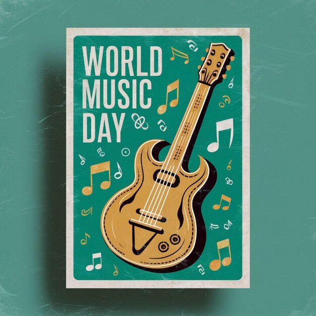 Photo world music day poster design